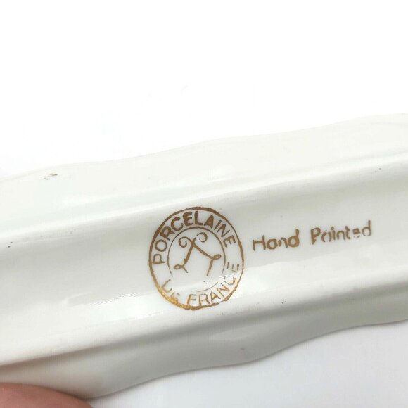 Limoges France Hand Painted Candy or Nut Serving Dish With 2 Mint Trays Vintage - Picture 8 of 16